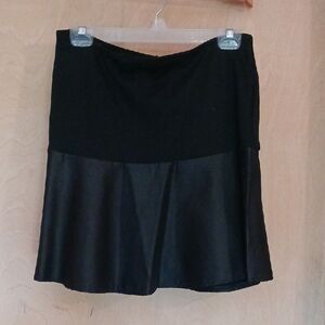 Black Faux Leather Short Skirt